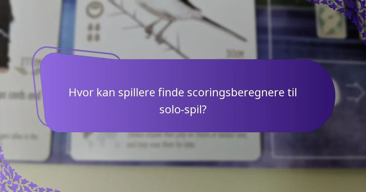 Hvor kan spillere finde scoringsberegnere til solo-spil?