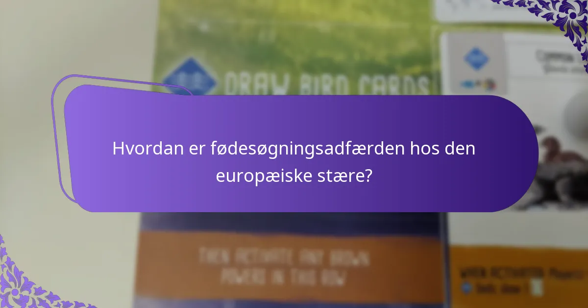 Hvilke økologiske påvirkninger har den europæiske stære?